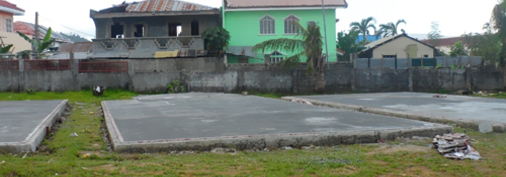 Shattered homes facing the newly built schools.